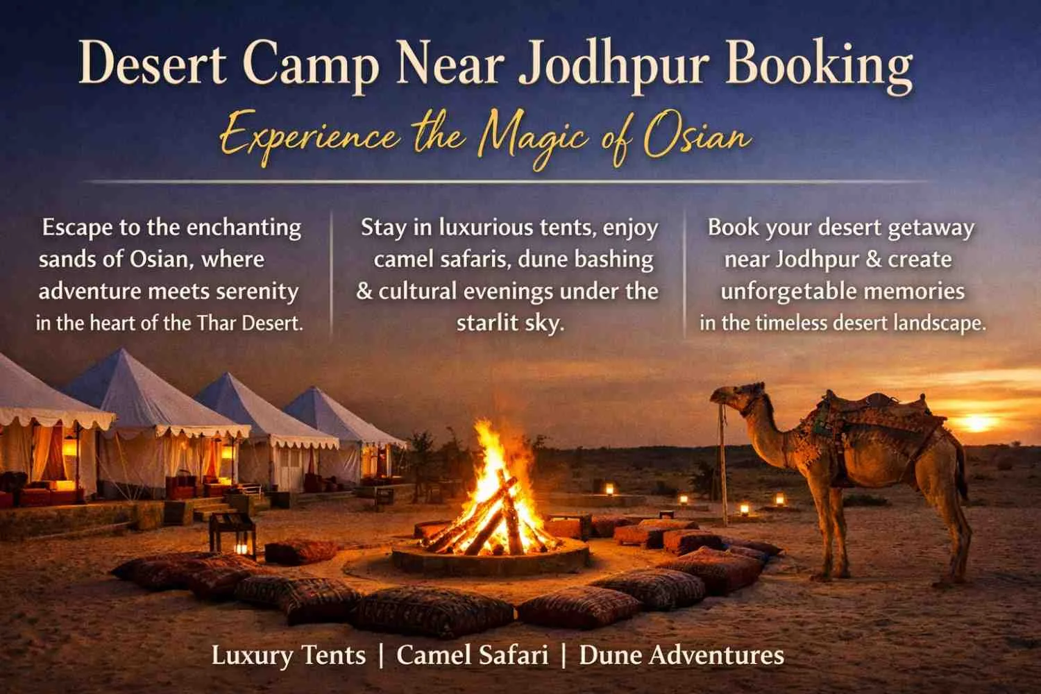 Desert Camp Near Jodhpur Booking – Experience the Magic of Osian